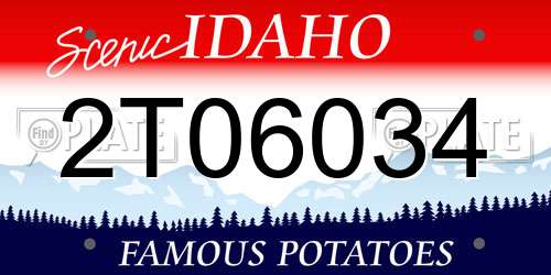 2T06034 Idaho License Plate