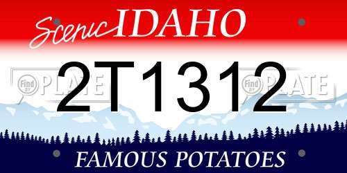 2T1312 Idaho License Plate