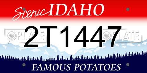 2T1447 Idaho License Plate