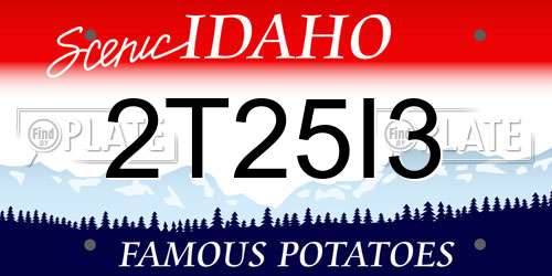 2T25I3 Idaho License Plate