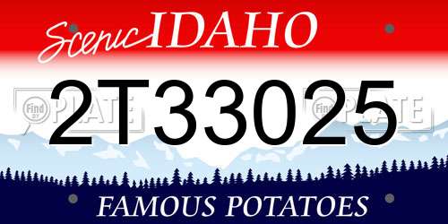2T33025 Idaho License Plate