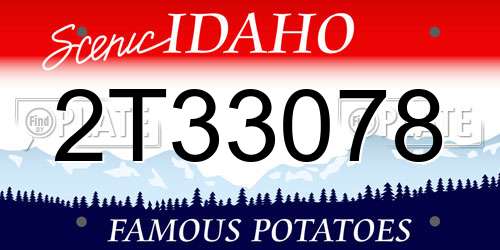 2T33078 Idaho License Plate