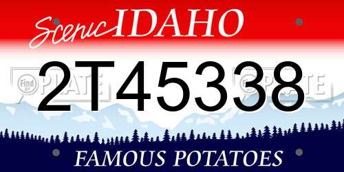 2T45338 Idaho License Plate