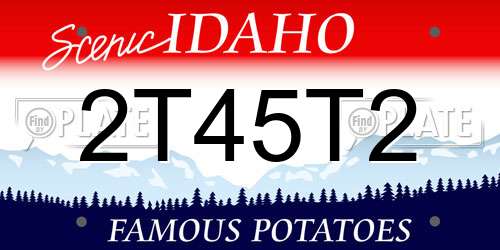 2T45T2 Idaho License Plate