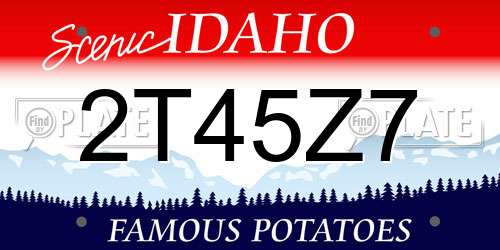 2T45Z7 Idaho License Plate