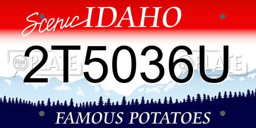 2T5036U Idaho License Plate