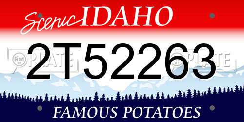 2T52263 Idaho License Plate