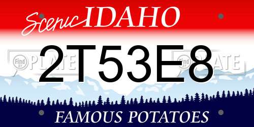 2T53E8 Idaho License Plate