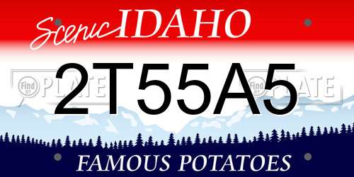 2T55A5 Idaho License Plate