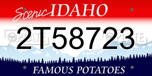 2T58723 Idaho License Plate