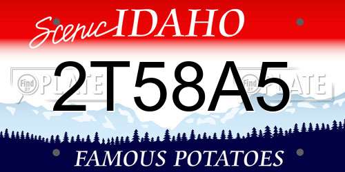 2T58A5 Idaho License Plate