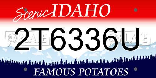 2T6336U Idaho License Plate