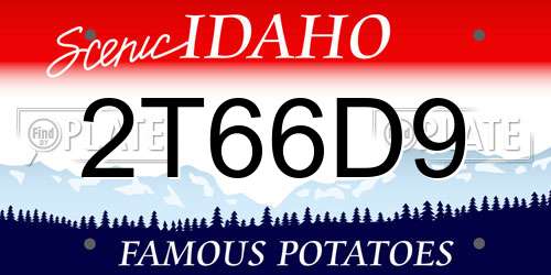 2T66D9 Idaho License Plate