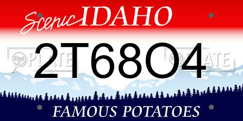 2T68O4 Idaho License Plate