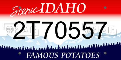 2T70557 Idaho License Plate