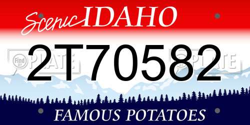 2T70582 Idaho License Plate