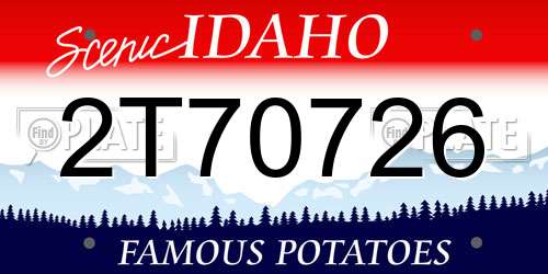 2T70726 Idaho License Plate