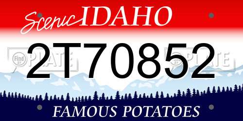 2T70852 Idaho License Plate