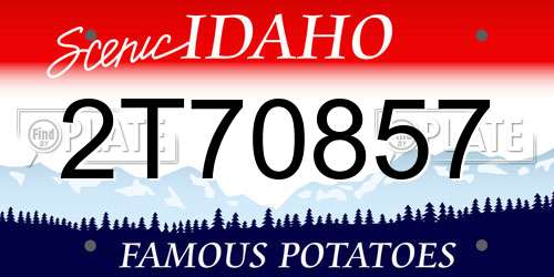 2T70857 Idaho License Plate