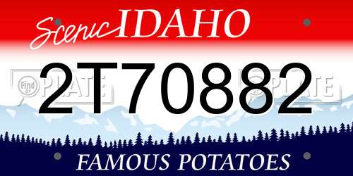 2T70882 Idaho License Plate