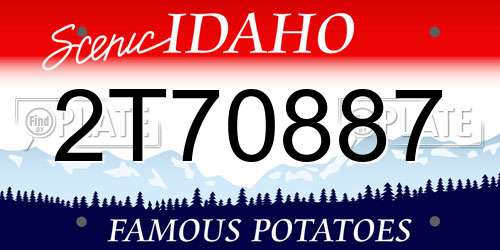 2T70887 Idaho License Plate