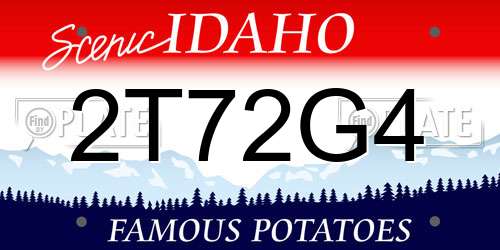 2T72G4 Idaho License Plate