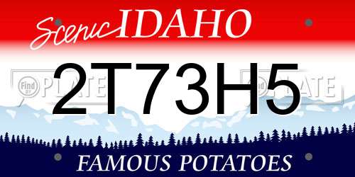 2T73H5 Idaho License Plate