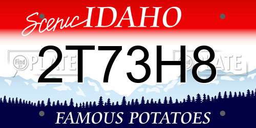 2T73H8 Idaho License Plate