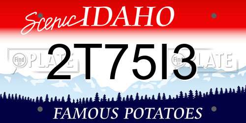 2T75I3 Idaho License Plate