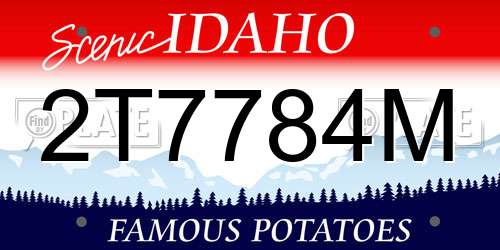 2T7784M Idaho License Plate
