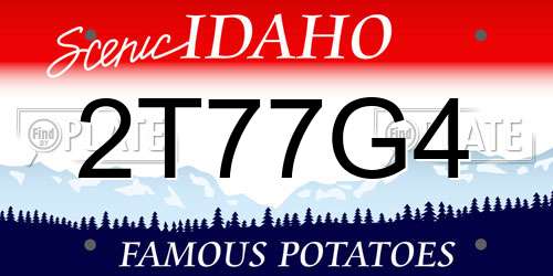 2T77G4 Idaho License Plate