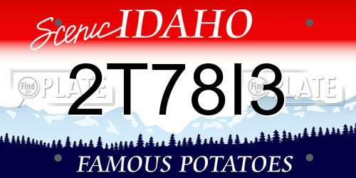 2T78I3 Idaho License Plate