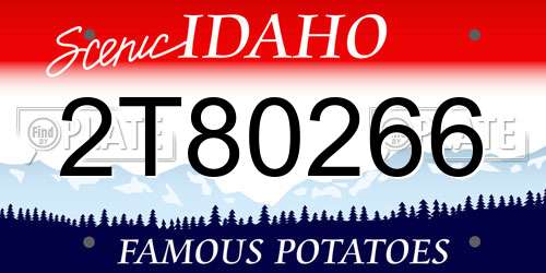 2T80266 Idaho License Plate