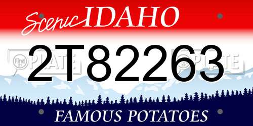 2T82263 Idaho License Plate