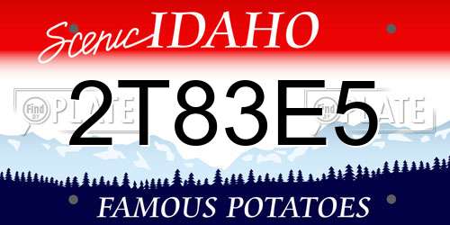 2T83E5 Idaho License Plate