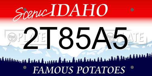 2T85A5 Idaho License Plate