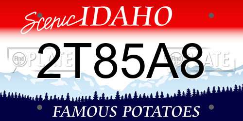 2T85A8 Idaho License Plate
