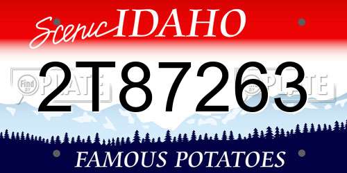 2T87263 Idaho License Plate