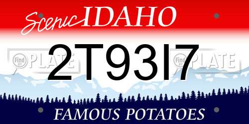 2T93I7 Idaho License Plate