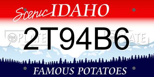 2T94B6 Idaho License Plate