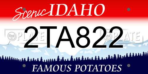 2TA822 Idaho License Plate
