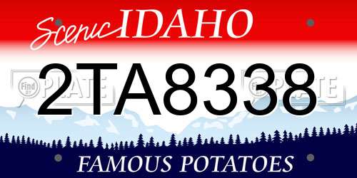 2TA8338 Idaho License Plate