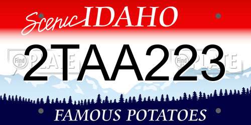 2TAA223 Idaho License Plate