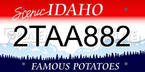 2TAA882 Idaho License Plate