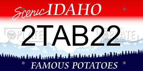 2TAB22 Idaho License Plate