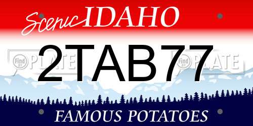 2TAB77 Idaho License Plate