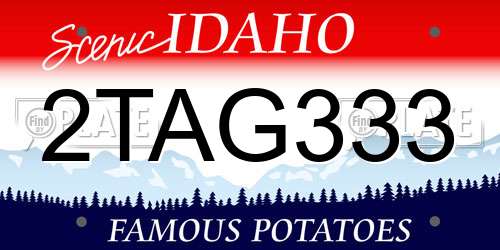 2TAG333 Idaho License Plate