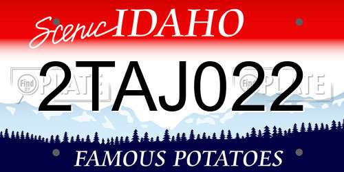 2TAJ022 Idaho License Plate