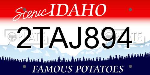 2TAJ894 Idaho License Plate