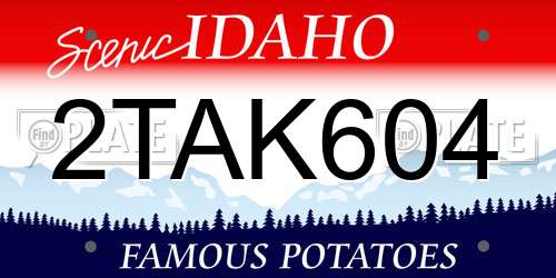 2TAK604 Idaho License Plate